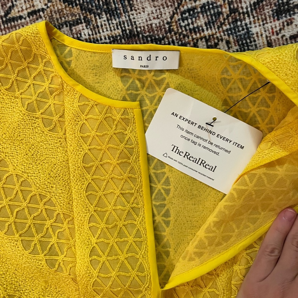 Brand New (from TRR) Sandro Yellow Mid-Length Dress